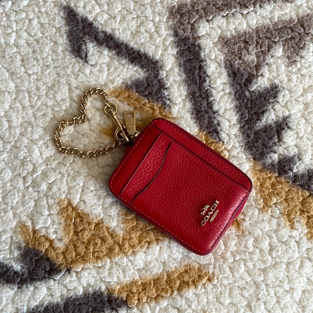 COACH zip card case